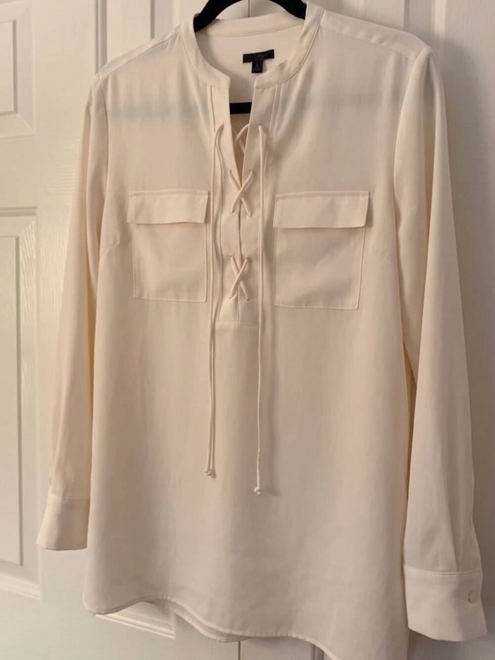 AnnTaylor Laced Long Sleeve Blouse Cream S NWOT - Picture 3 of 6
